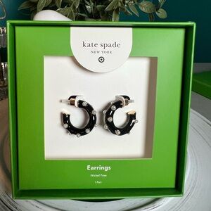 Kate Spade Black Earrings With White Pearl Accents